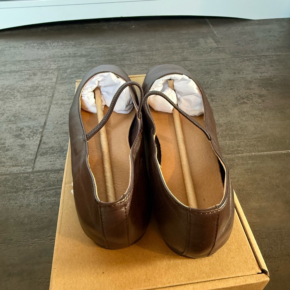 Madewell Brown Leather Greta Ballet Flats - Picture 3 of 6